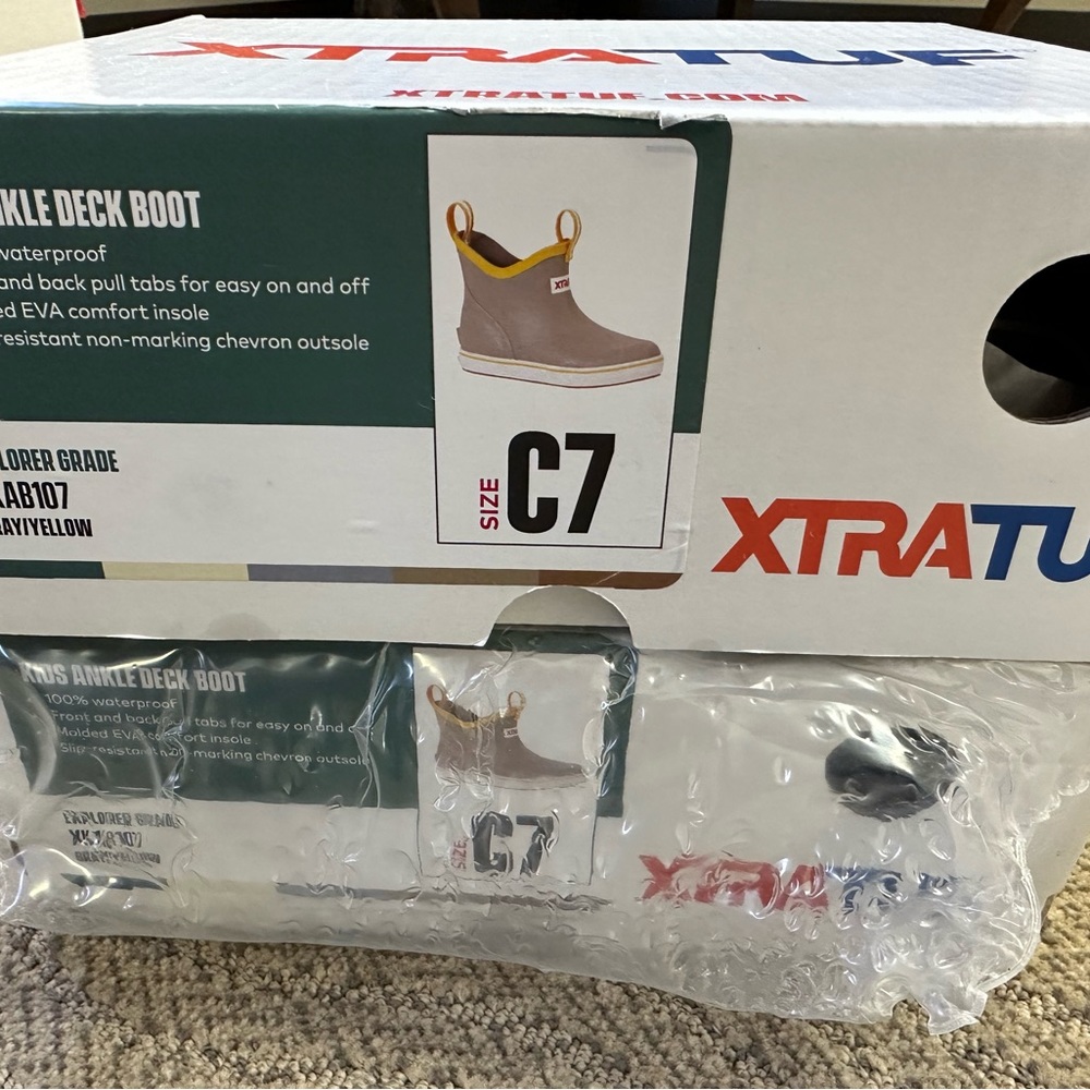 Xtratuf Kid’s Ankle Deck Boot Grey/Yellow Children’s 7 - Picture 2 of 12